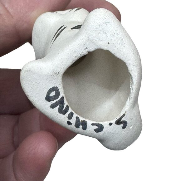 Vintage Acoma Pueblo Pottery Bunny Rabbit Signed Chino 3.5" Tall New Mexico Mini - Picture 4 of 7